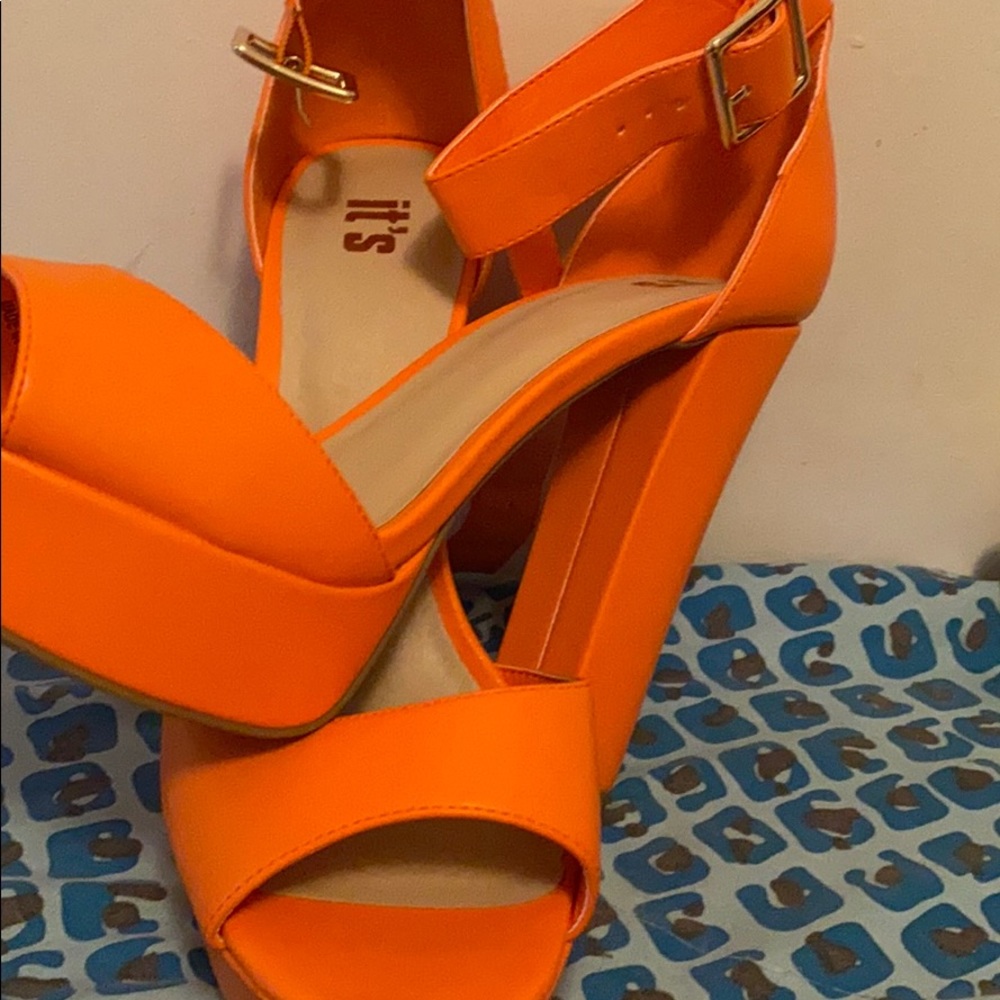 Orange high heels